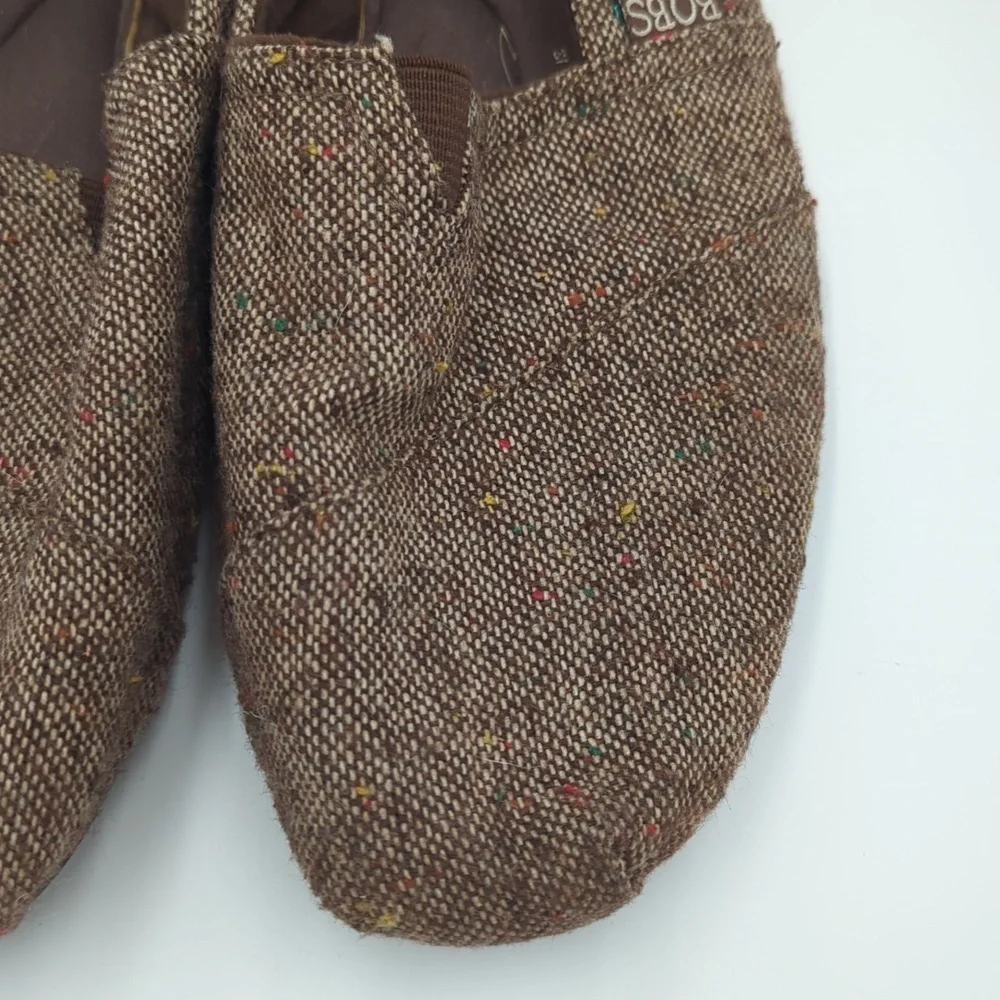 Skechers Bobs Women's Floral Embroidered Slip-On Shoes Flat Tweed 10 Brown Red